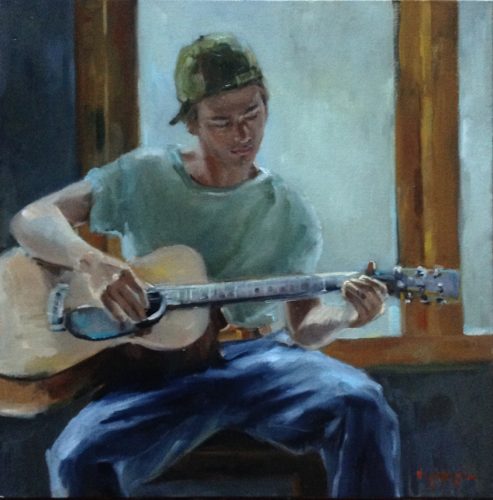 La leçon de guitare 60x60