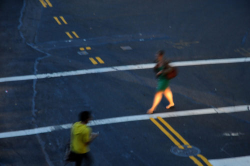 New York _2011 woman on crossroad